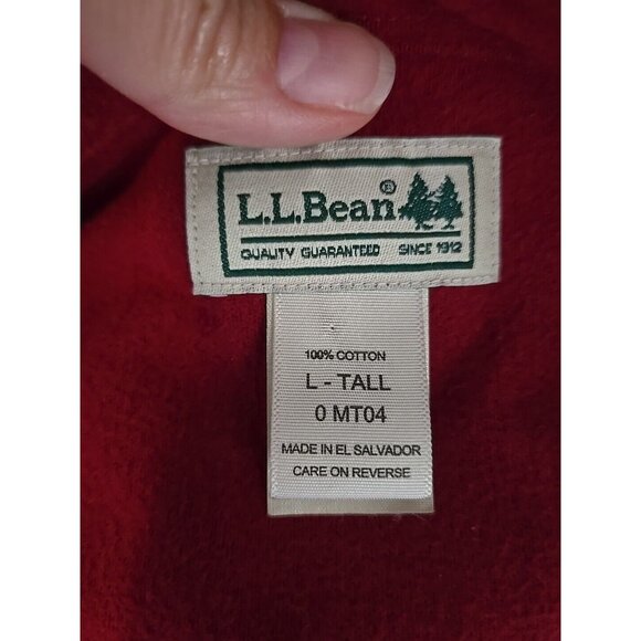 VTG LL Bean Men's Large (Tall) Shirt Jacket Heavy Duty Button Down Pocket RED - Picture 11 of 16